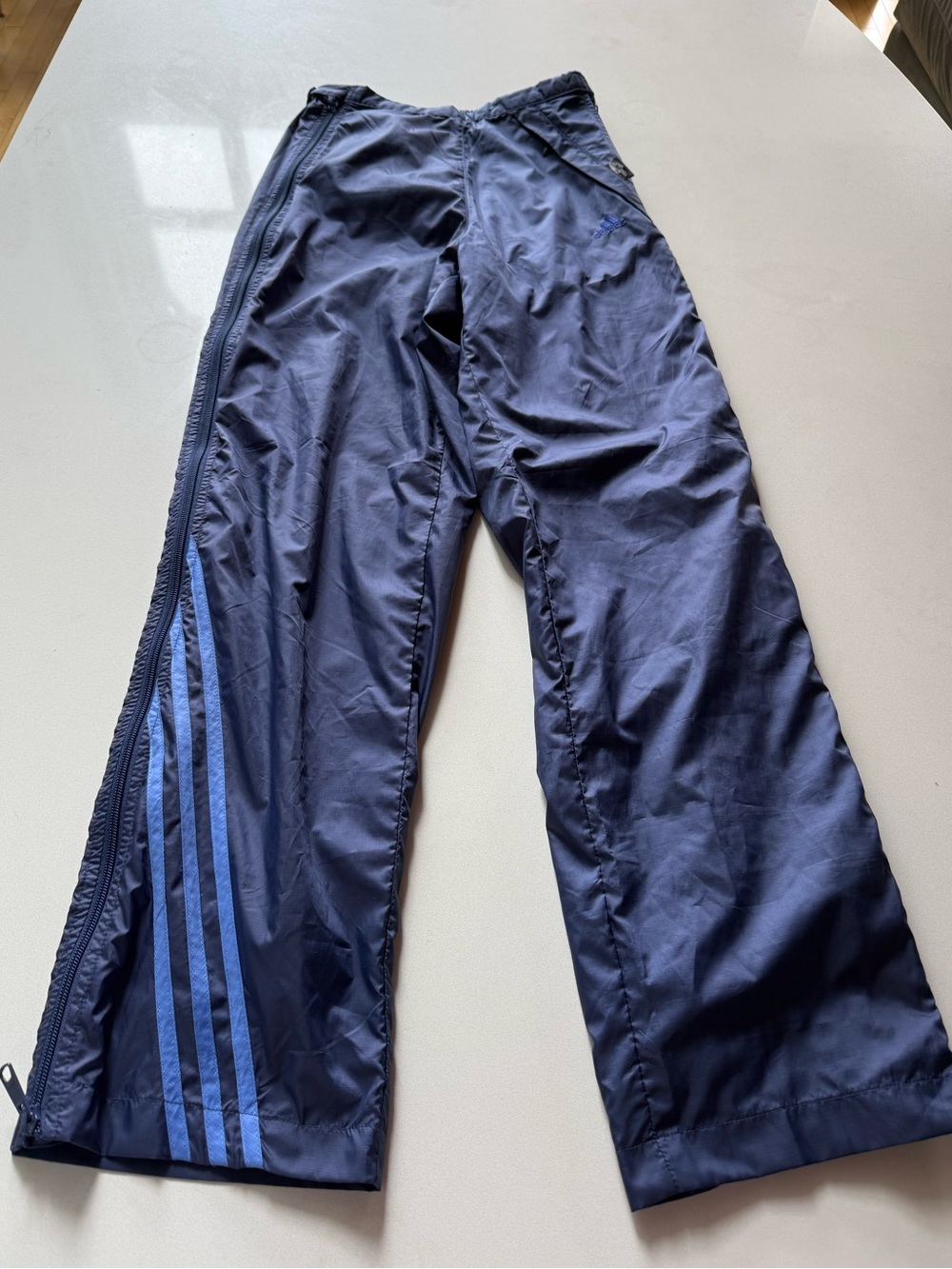 Adidas Vintage Athletic Nylon ClimaShell Wind Track Pants, 3 Stripes, Full Zip